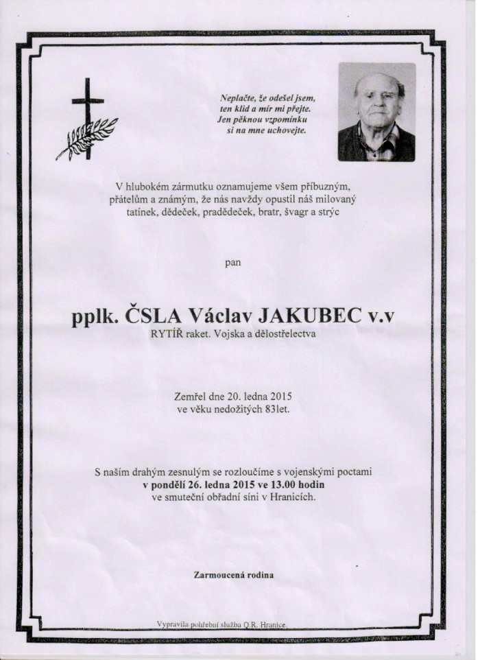 pplk. ČSLA Václav Jakubec v.v