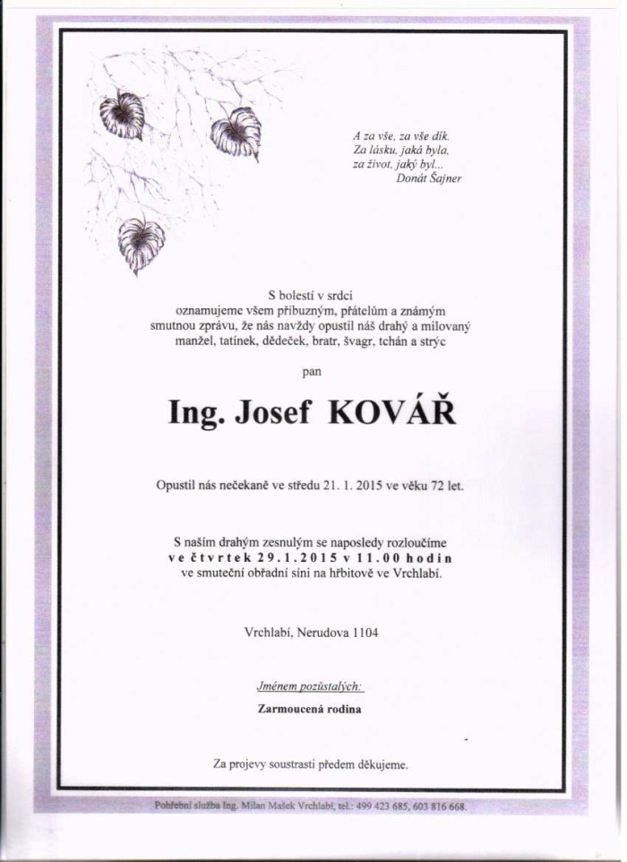 Ing. Josef Kovář