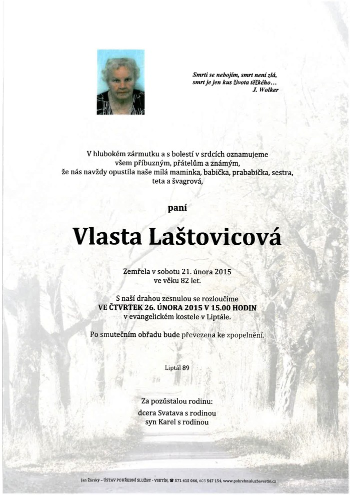 Vlasta Laštovicová