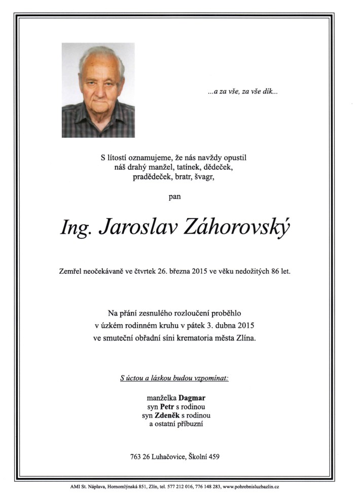 Ing. Jaroslav Záhorovský