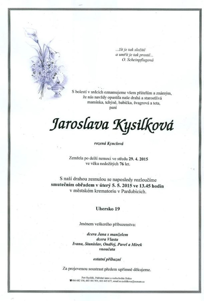 Jaroslava Kysilková