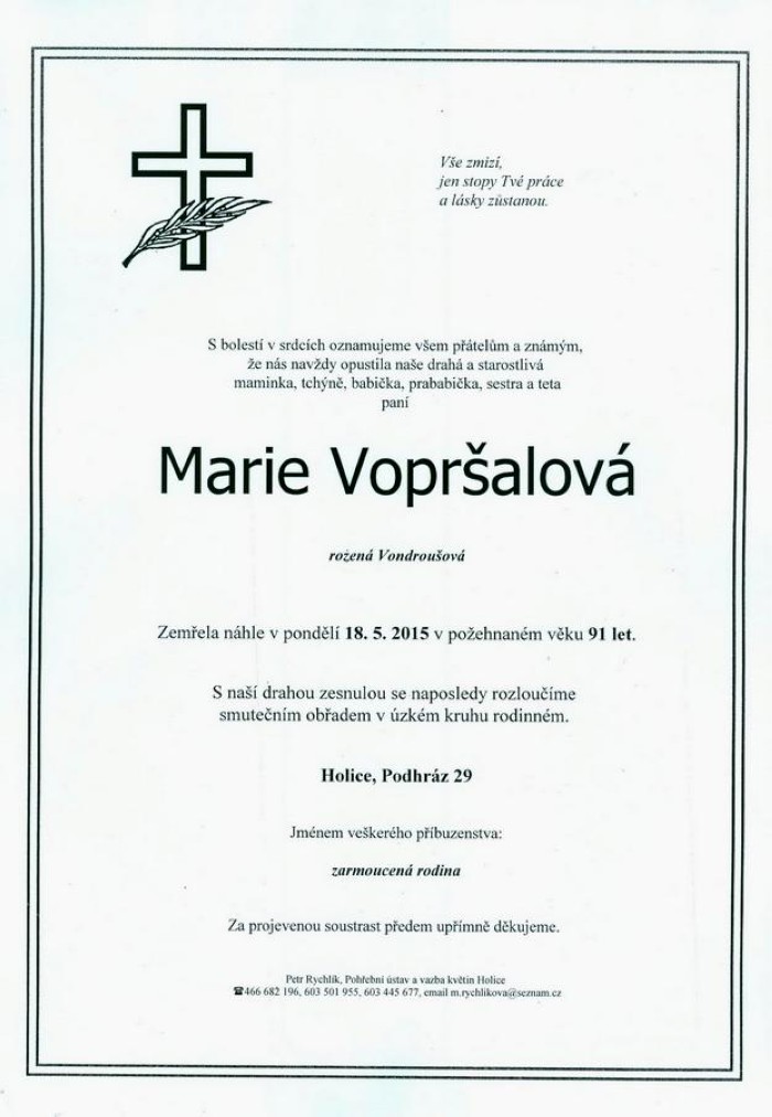 Marie Vopršalová