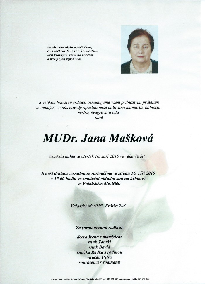 MUDr. Jana Mašková