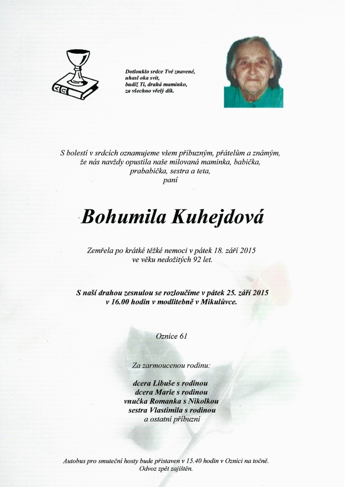 Bohumila Kuhejdová