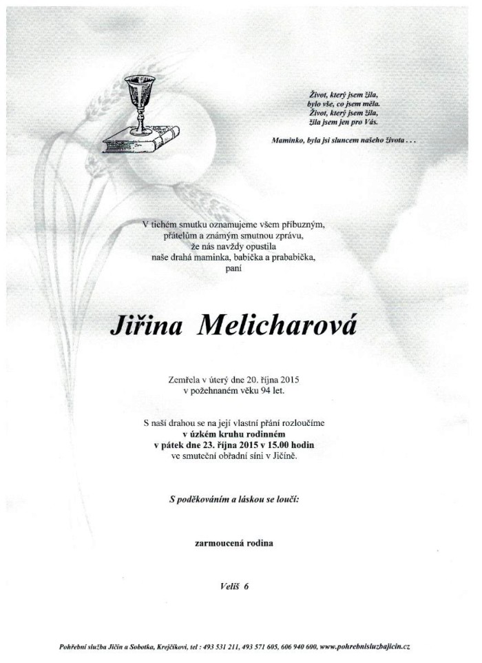 Jiřina Melicharová