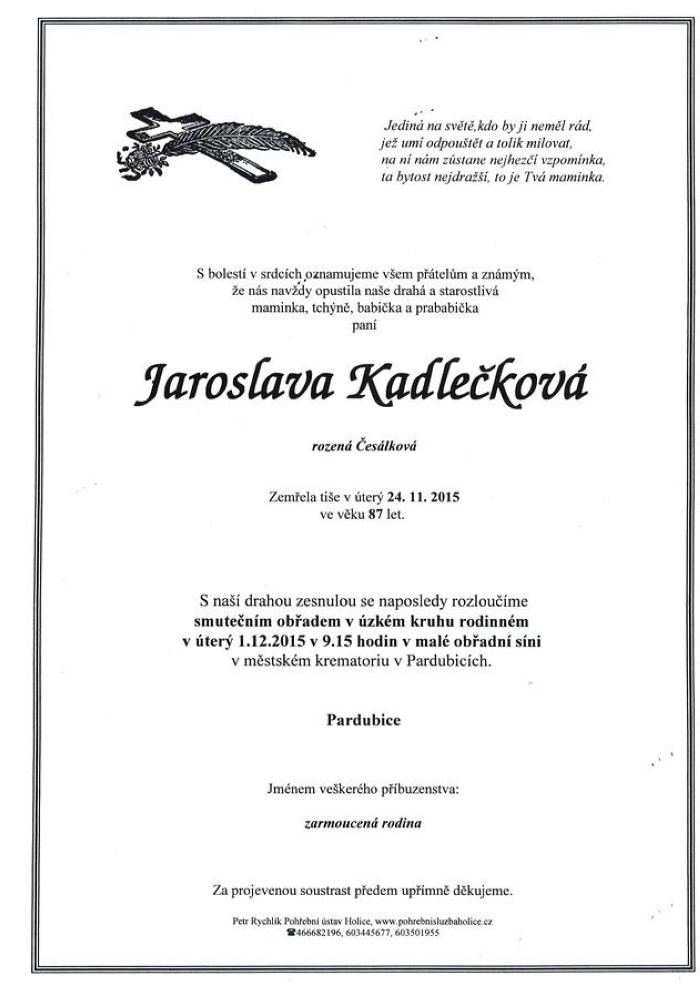 Jaroslava Kadlečková