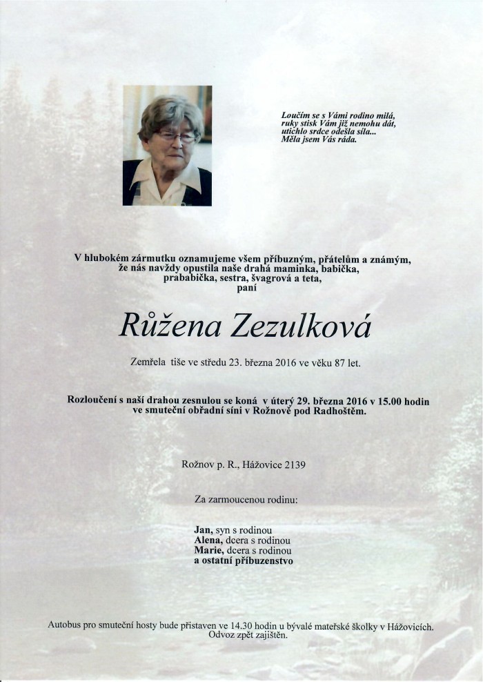 Růžena Zezulková