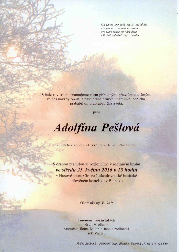 Adolfína Pešlová