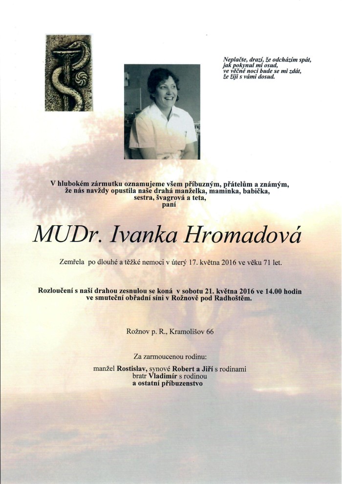 MUDr. Ivanka Hromadová