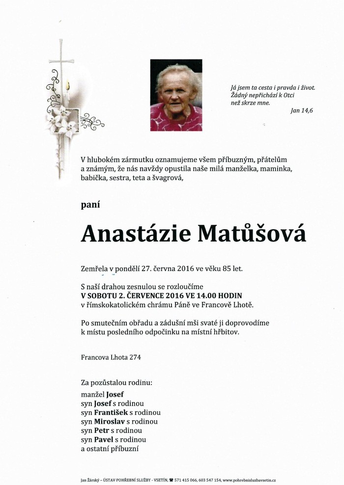 Anastázie Matůšová