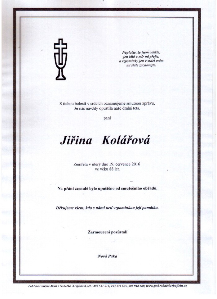 Jiřina Kolářová