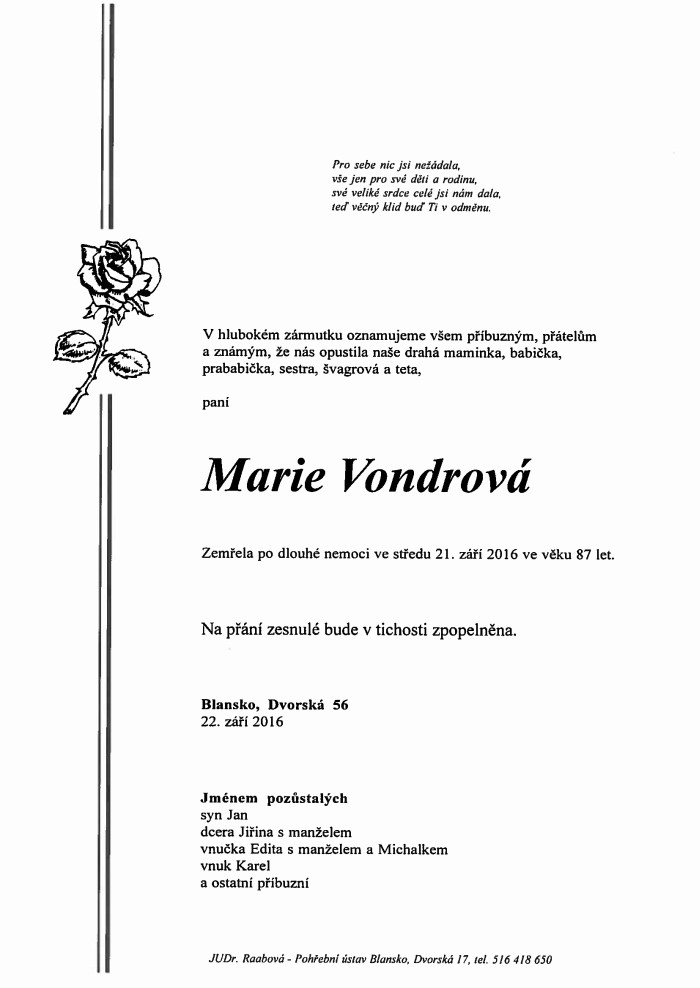 Marie Vondrová