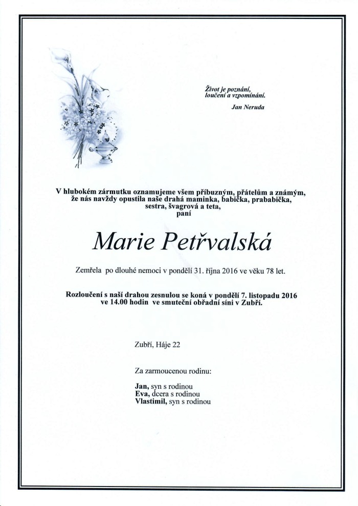Marie Petřvalská