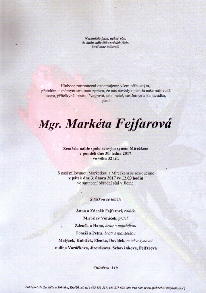 Mgr. Markéta Fejfarová
