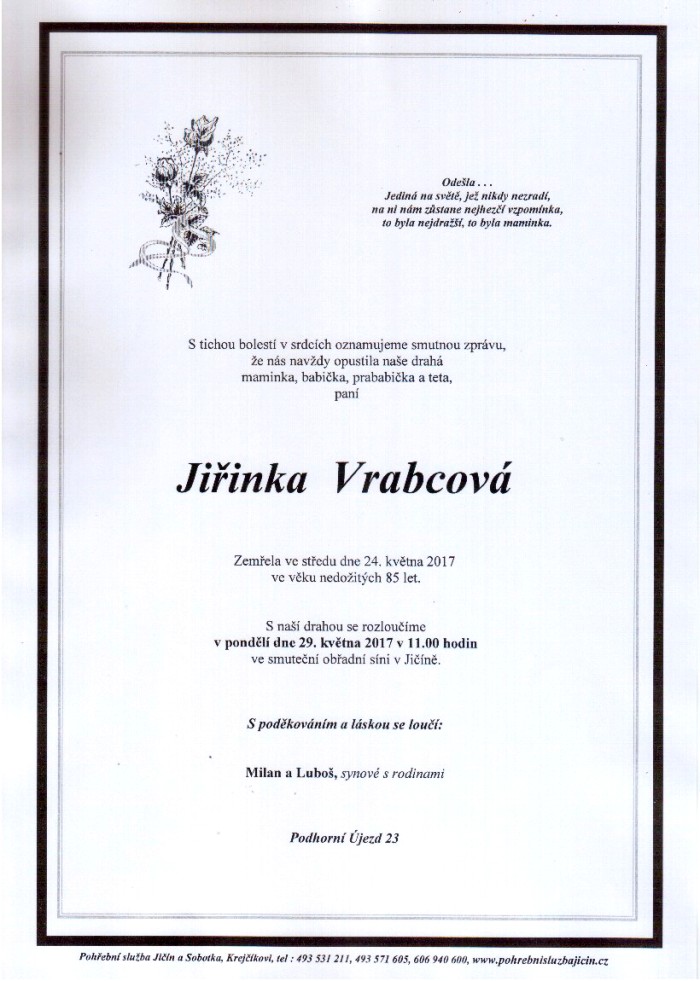 Jiřinka Vrabcová