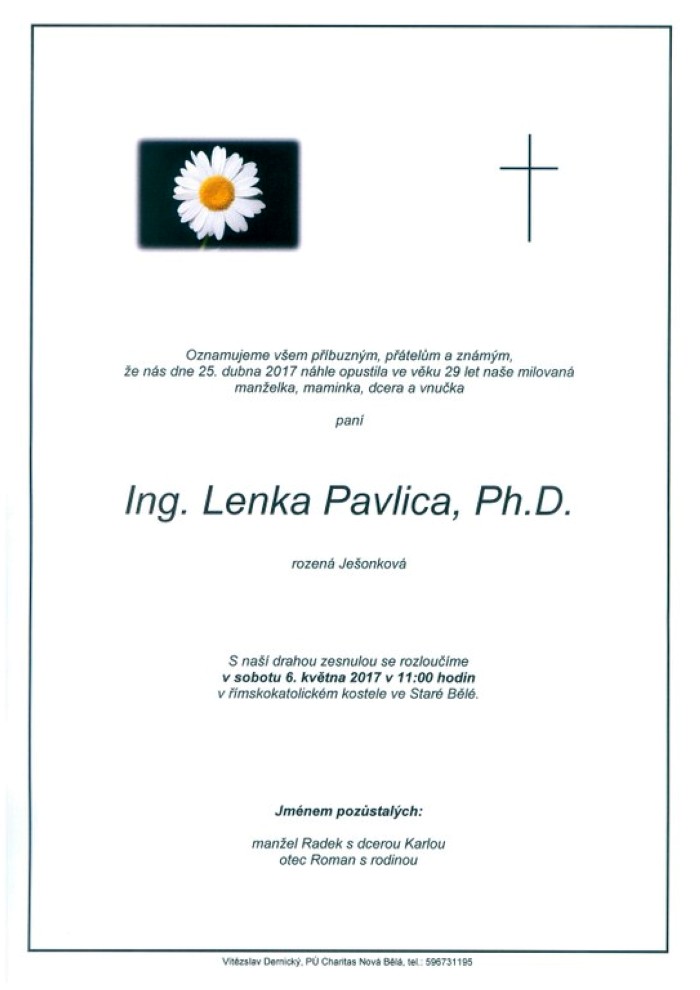 Ing. Lenka Pavlica, Ph.D.