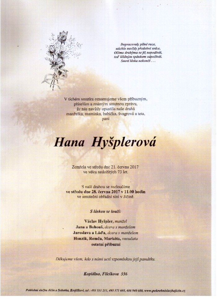 Hana Hyšplerová