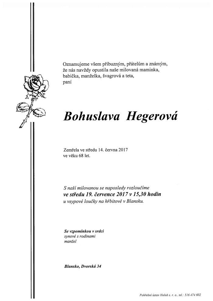 Bohuslava Hegerová