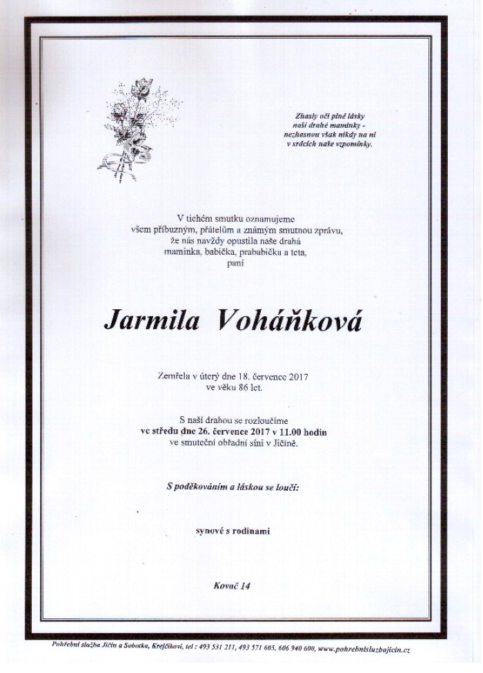 Jarmila Voháňková