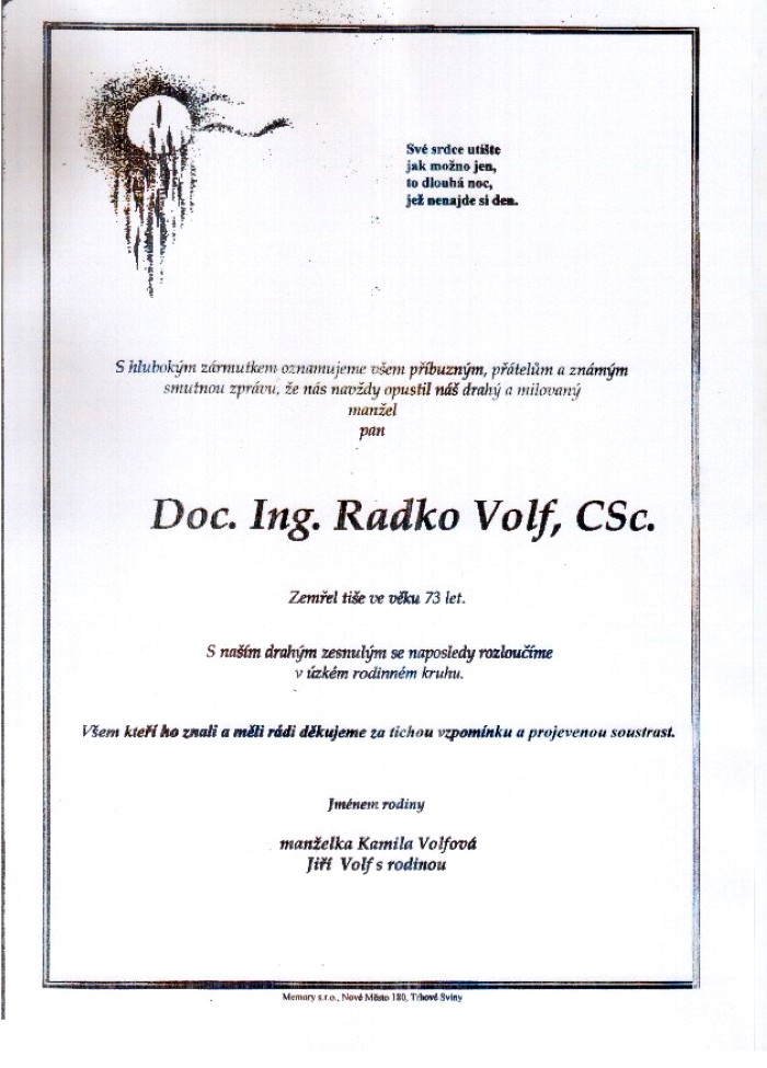 Doc. Ing. Radko Volf, CSc.