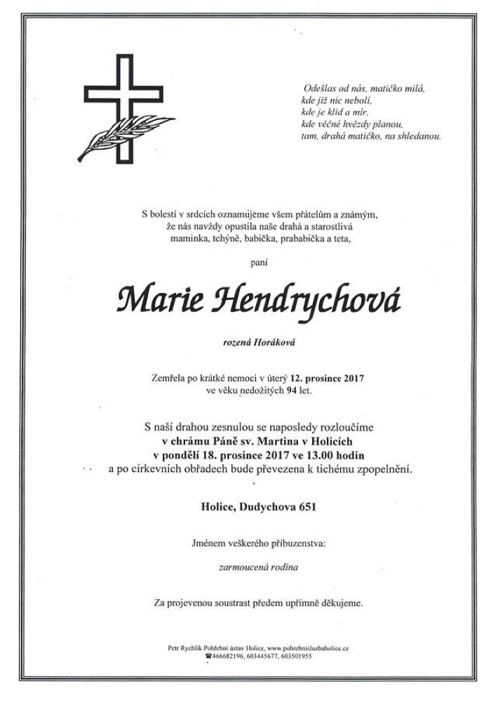 Marie Hendrychová