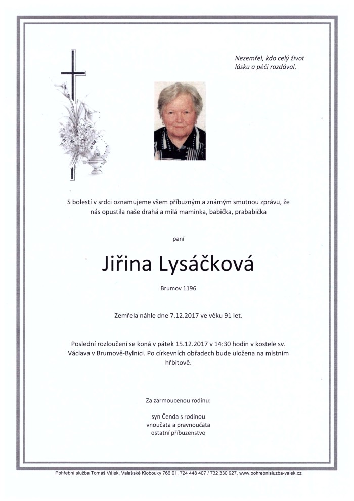 Jiřina Lysáčková