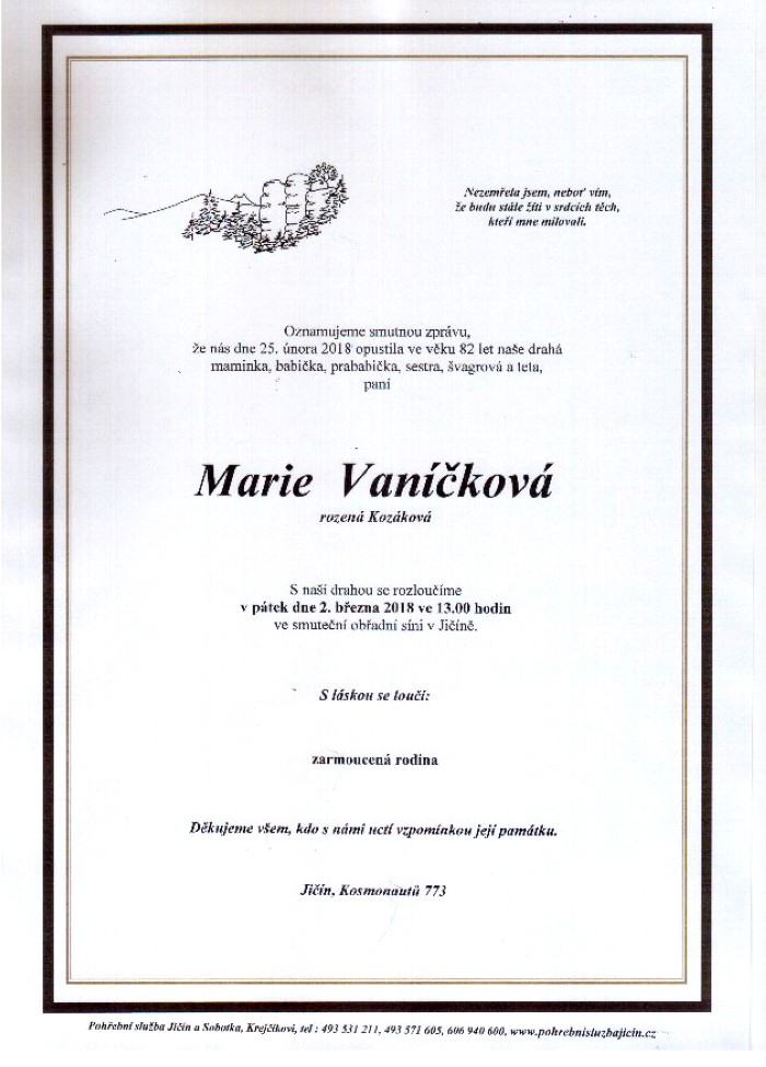 Marie Vaníčková
