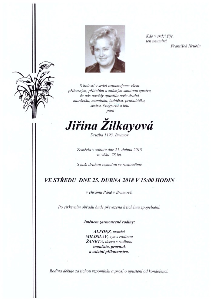 Jiřina Žilkayová