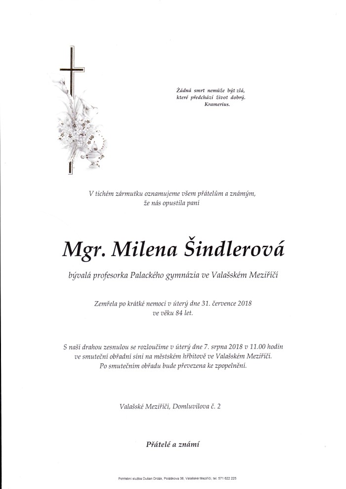 Mgr. Milena Šindlerová