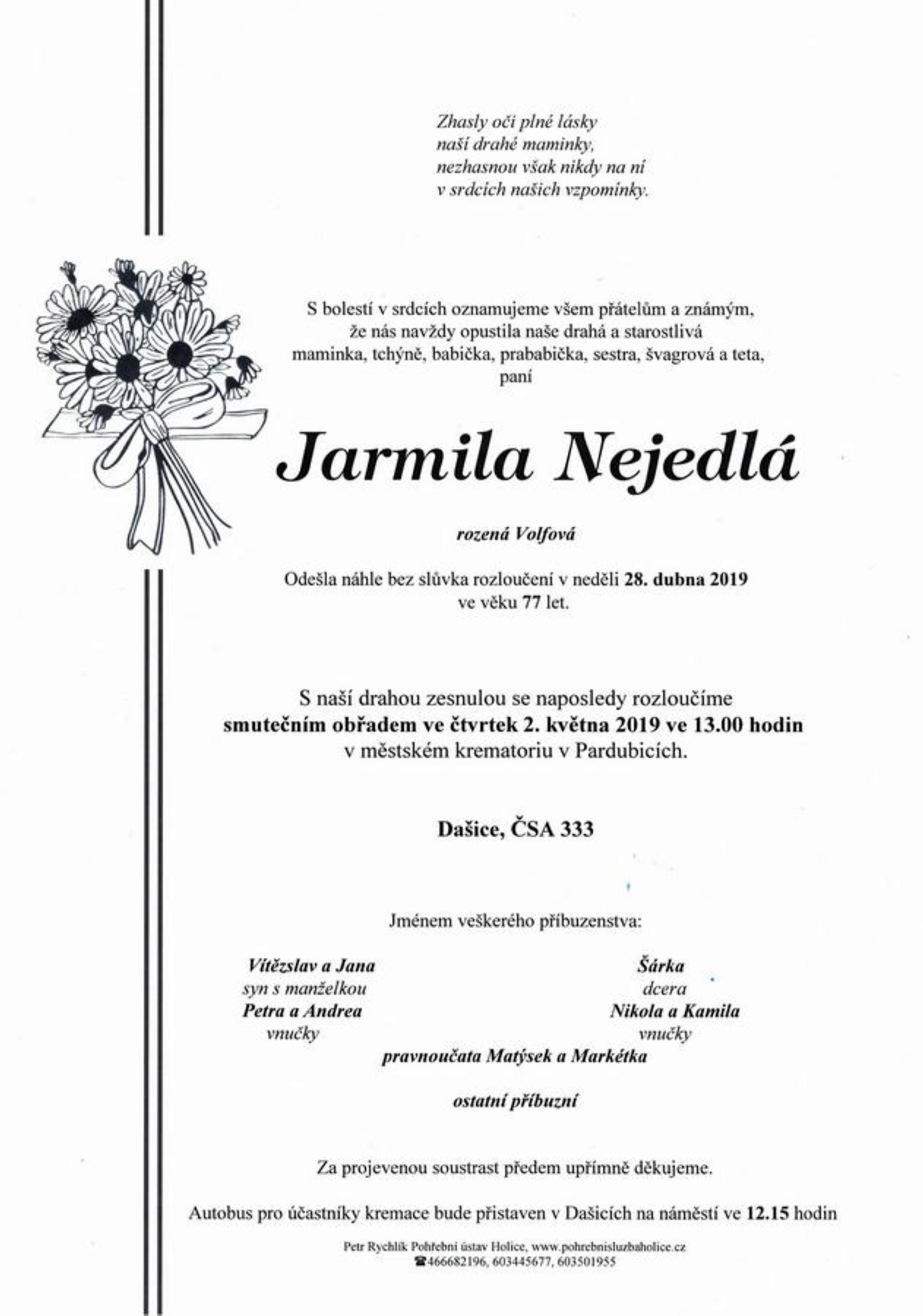 Jarmila Nejedlá