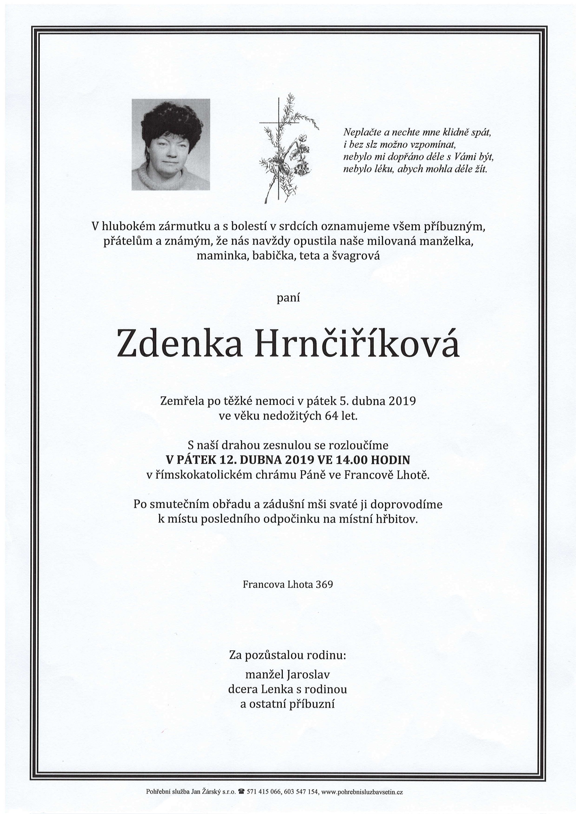Zdenka Hrnčiříková