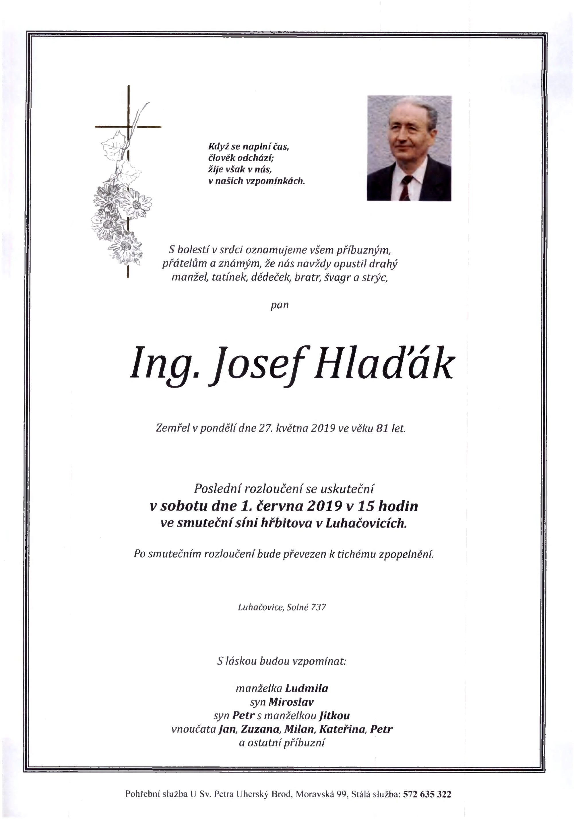 Ing. Josef Hlaďák