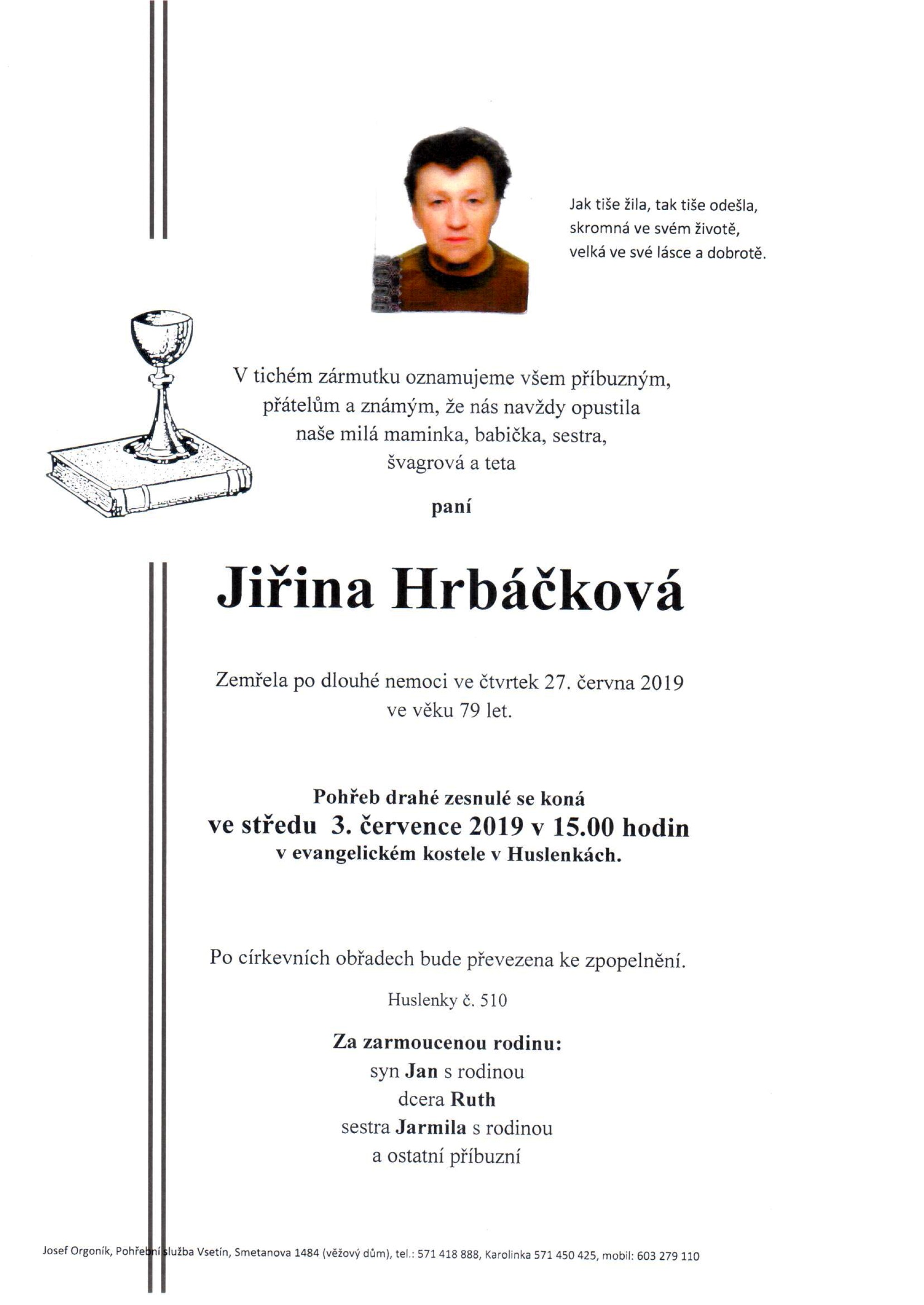 Jiřina Hrbáčková
