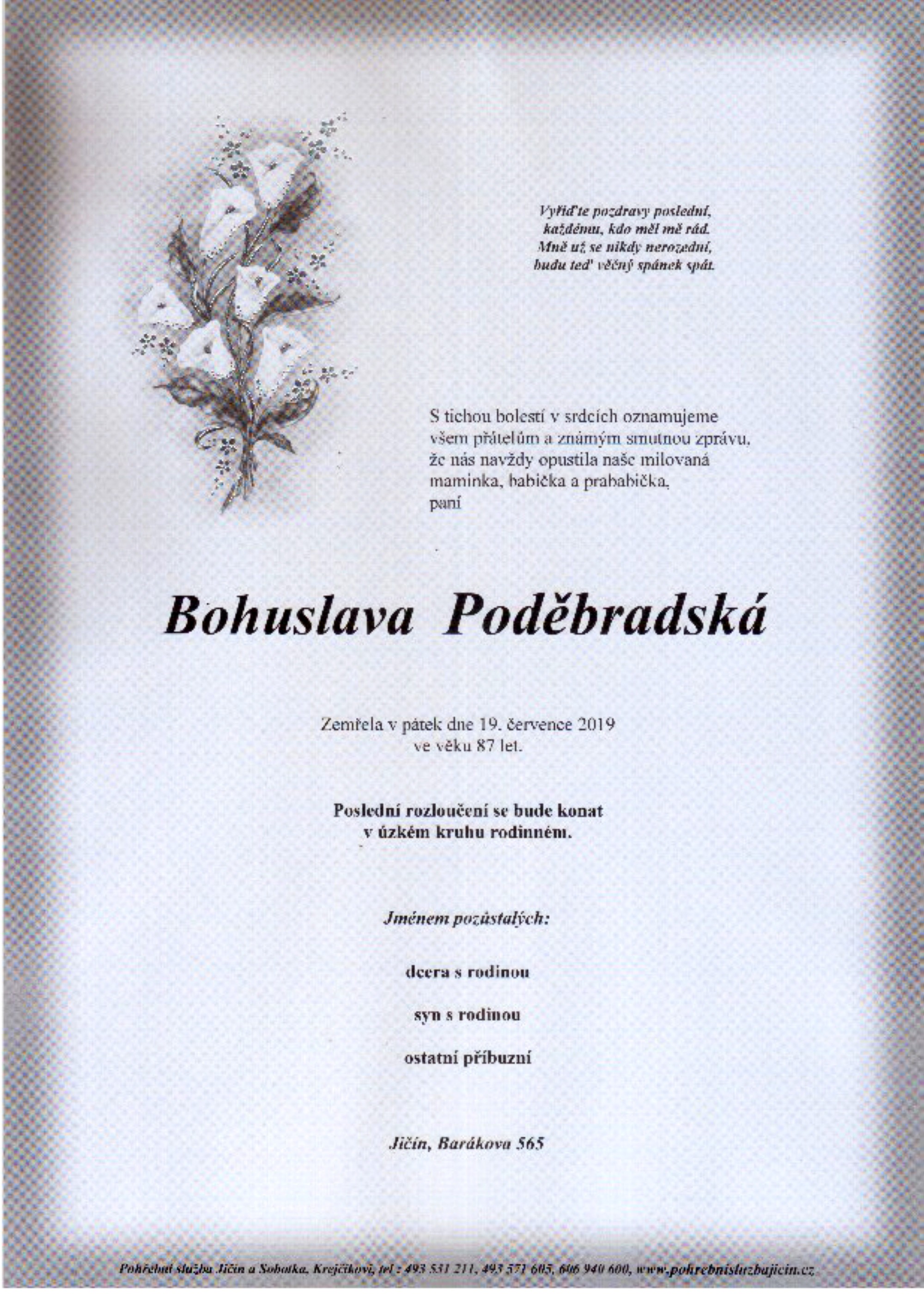 Bohuslava Poděbradská