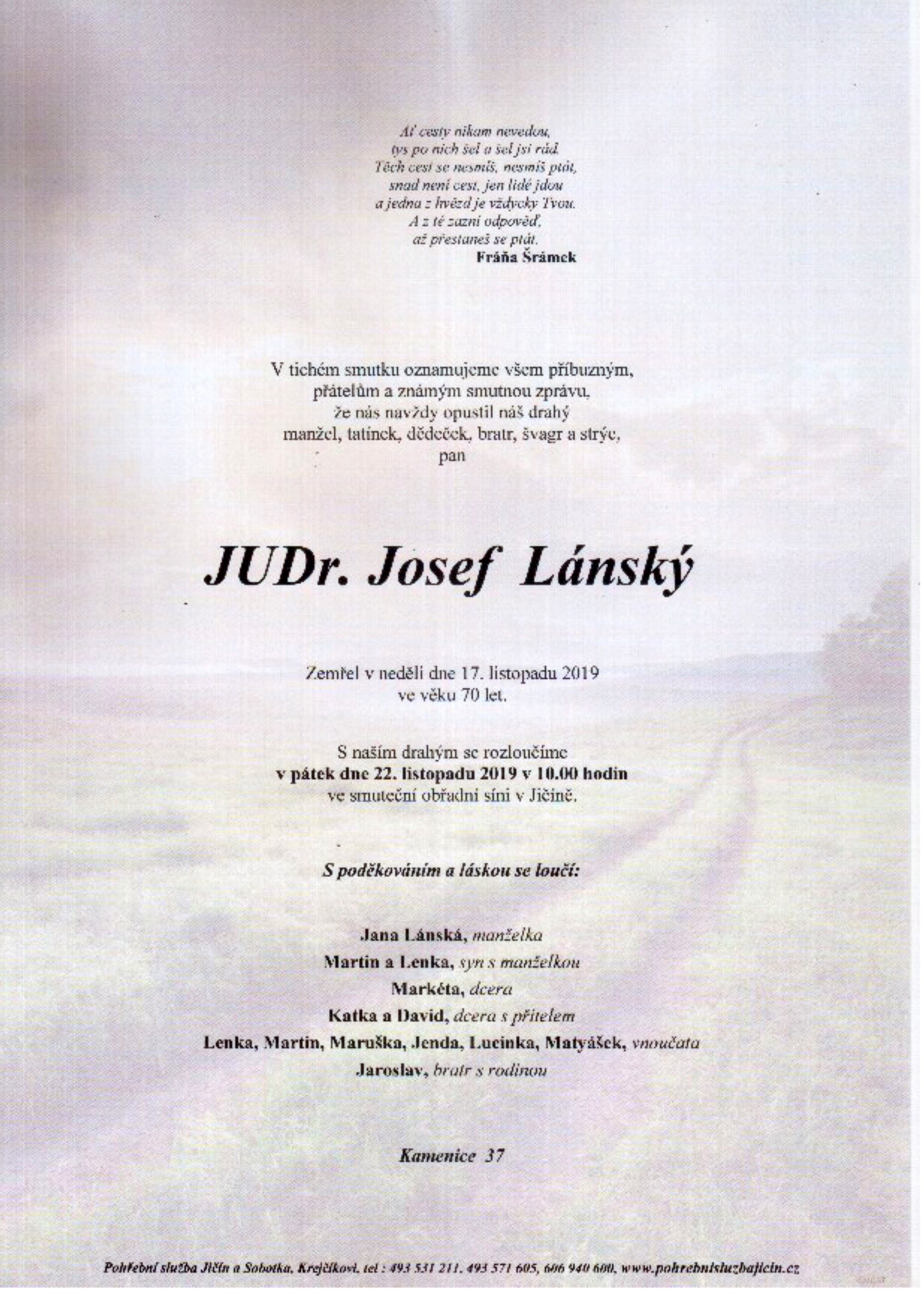 JUDr. Josef Lánský