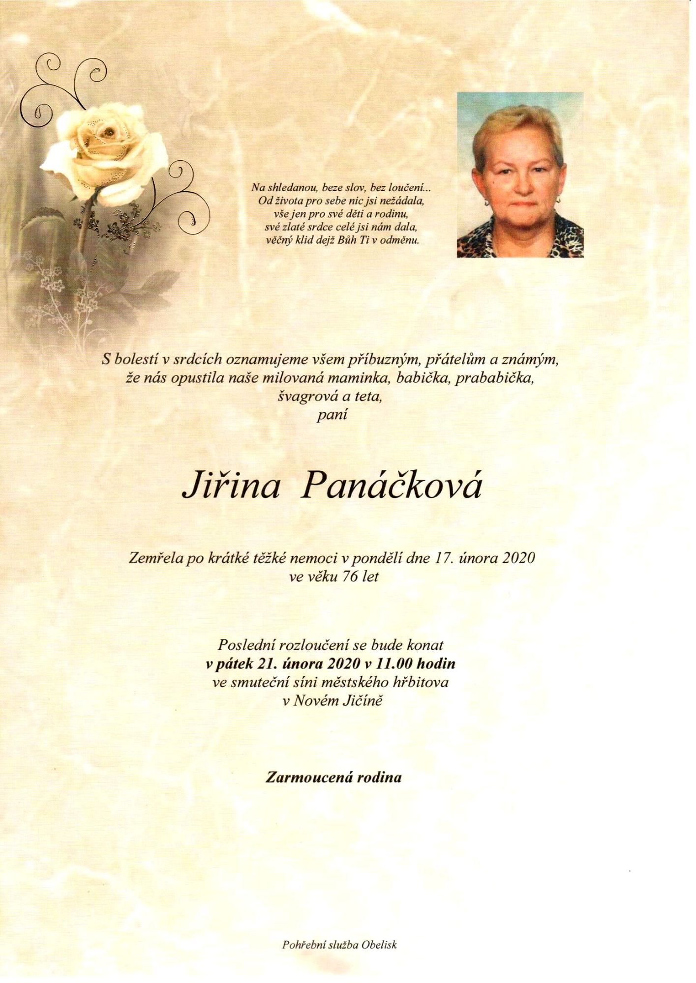 Jiřina Panáčková