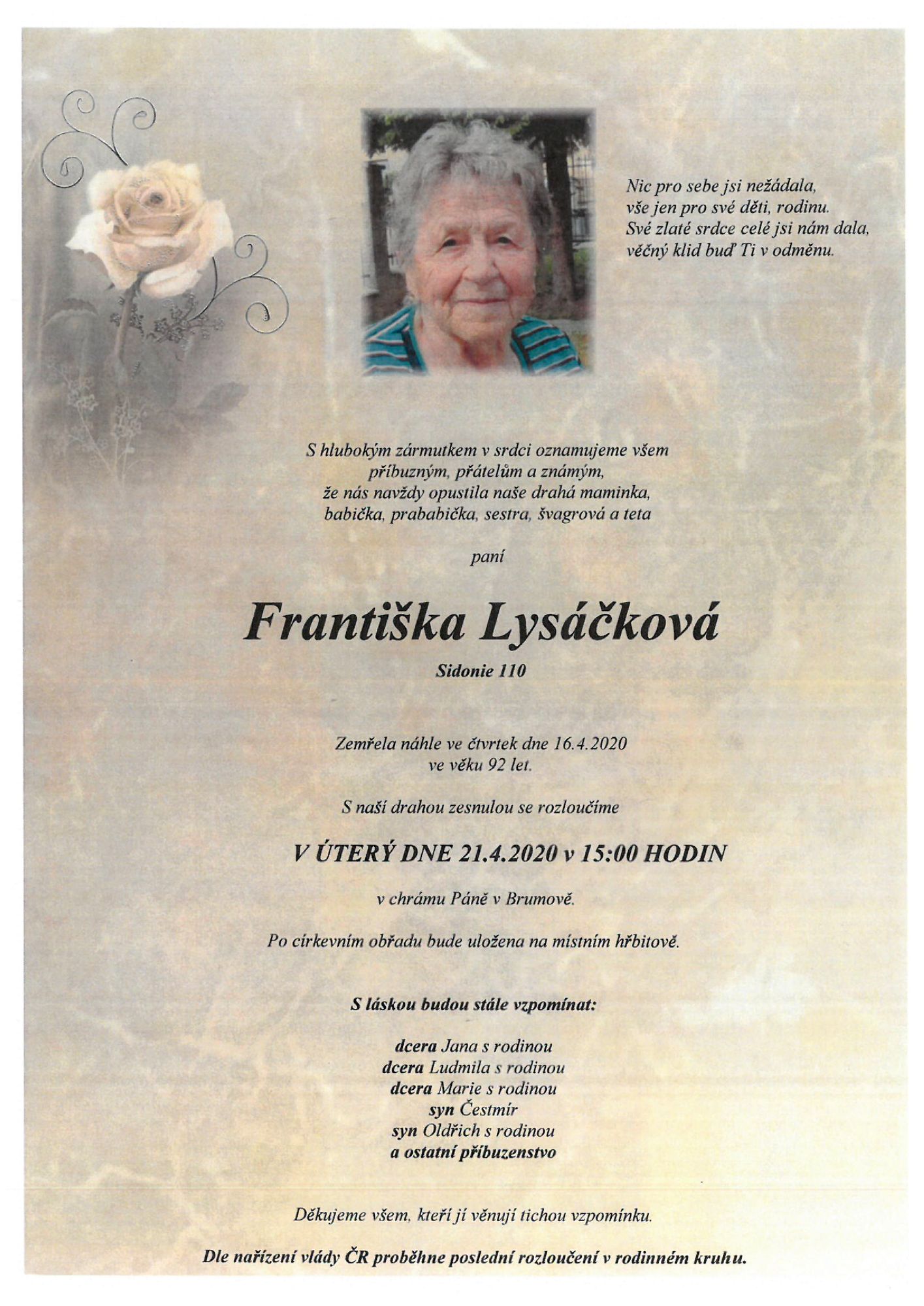Františka Lysáčková