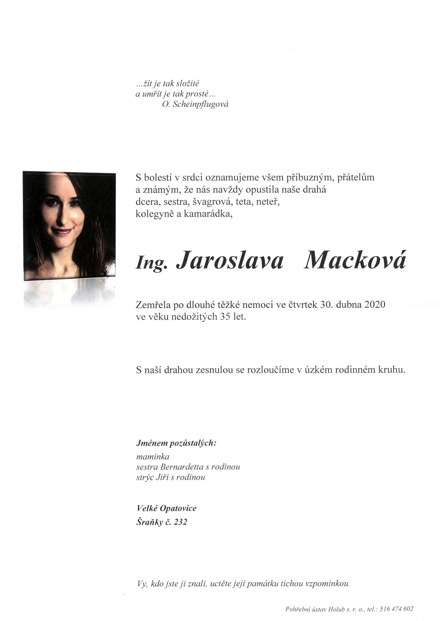 Ing. Jaroslava Macková