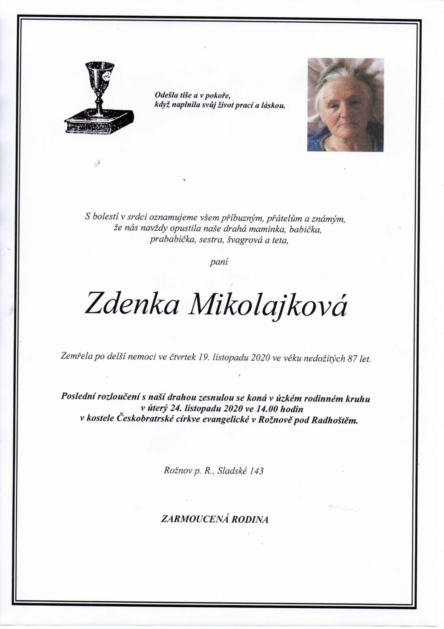 Zdenka Mikolajková