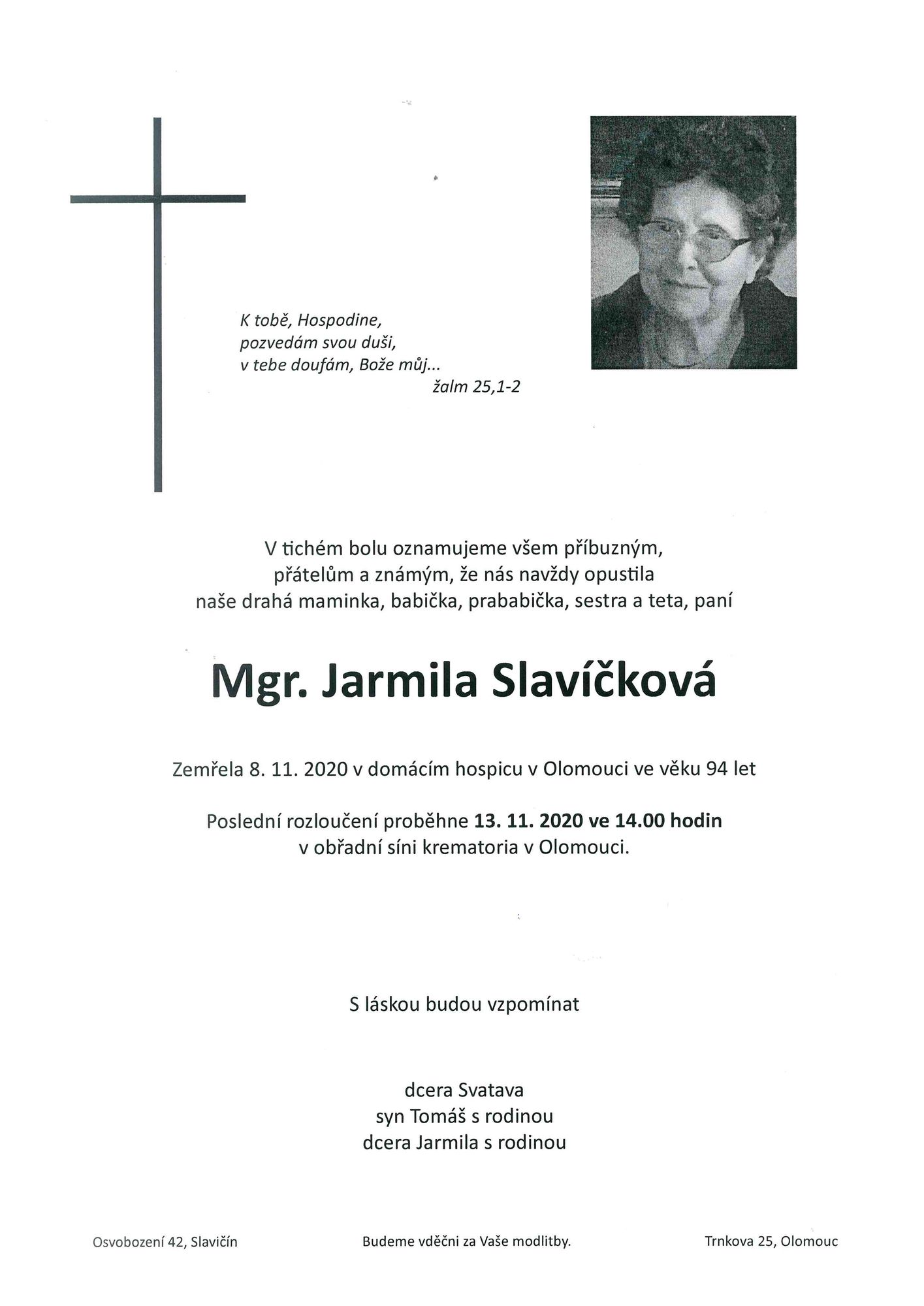 Mgr. Jarmila Slavíčková