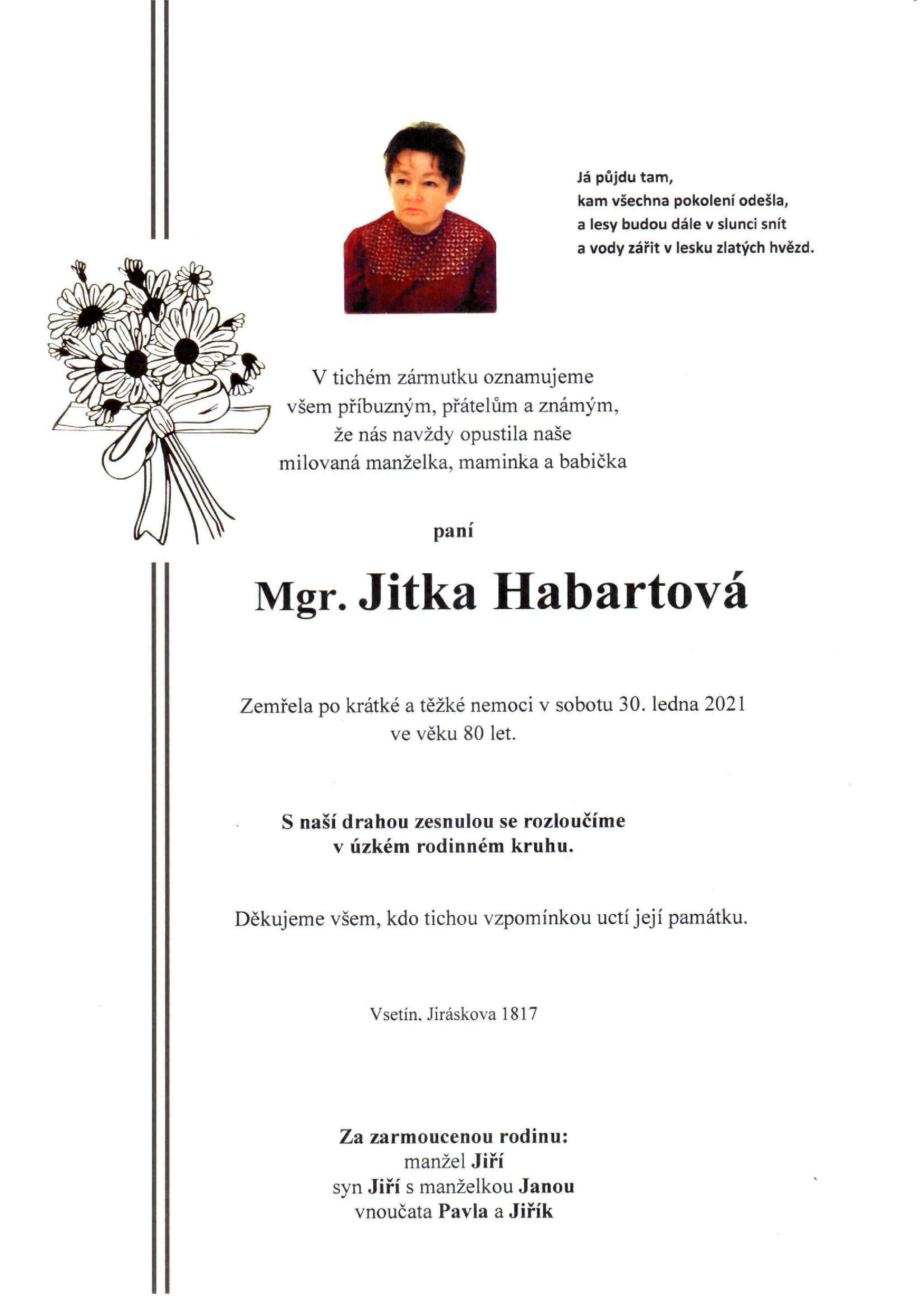 Mgr. Jitka Habartová