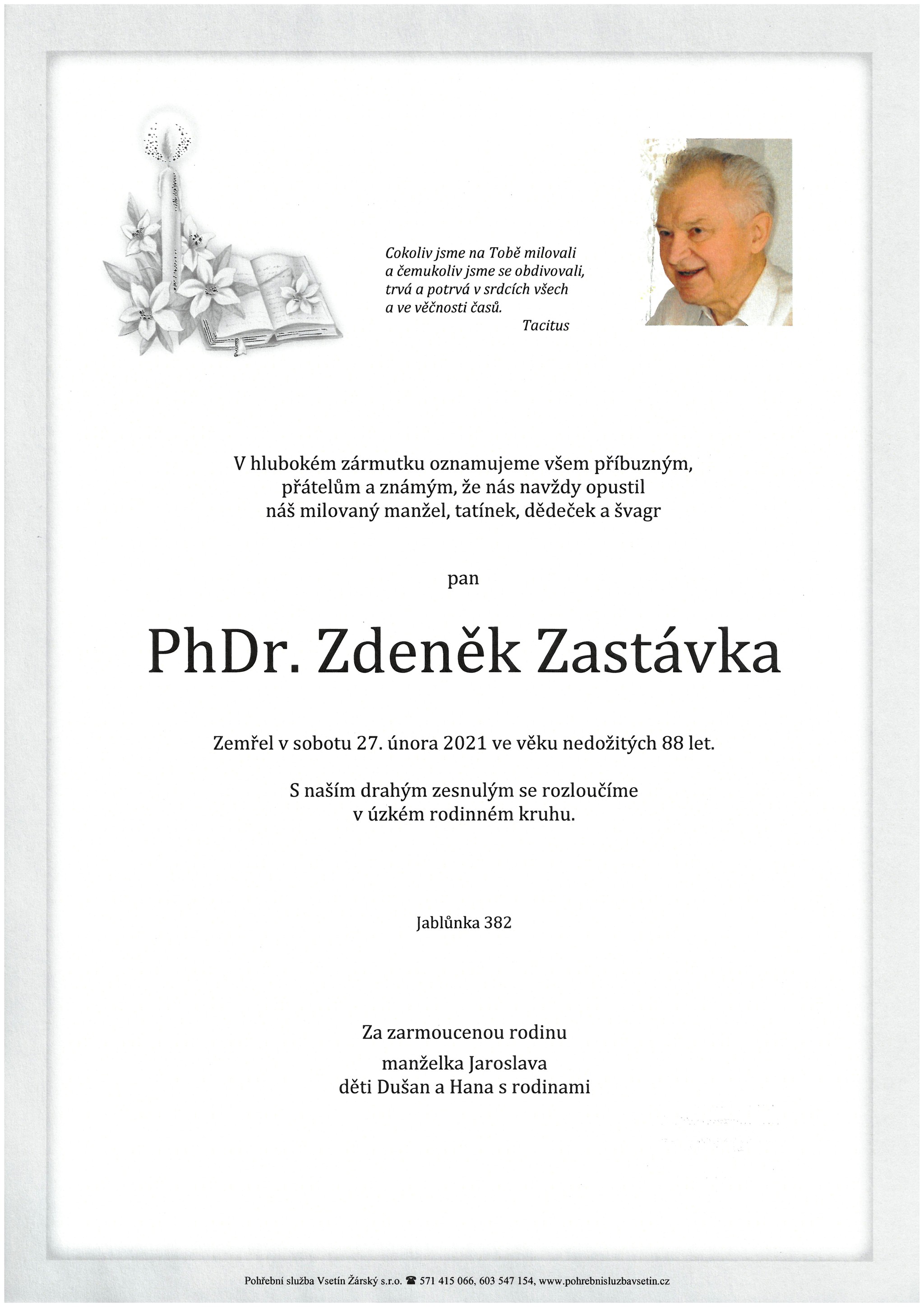 PhDr. Zdeněk Zastávka