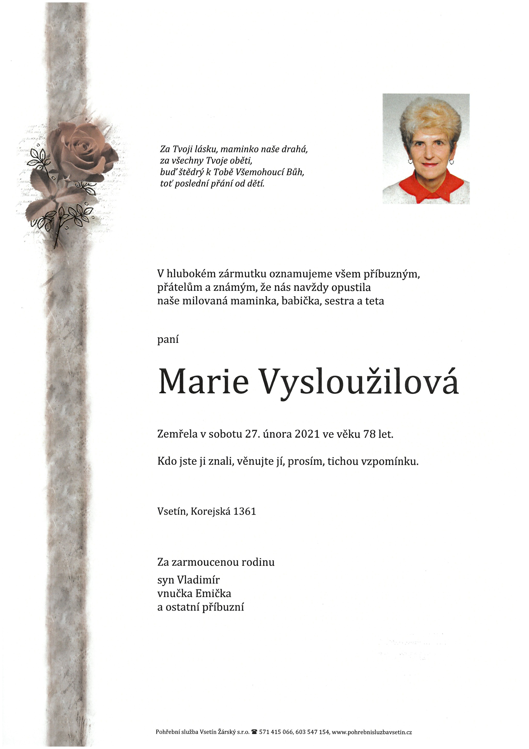 Marie Vysloužilová