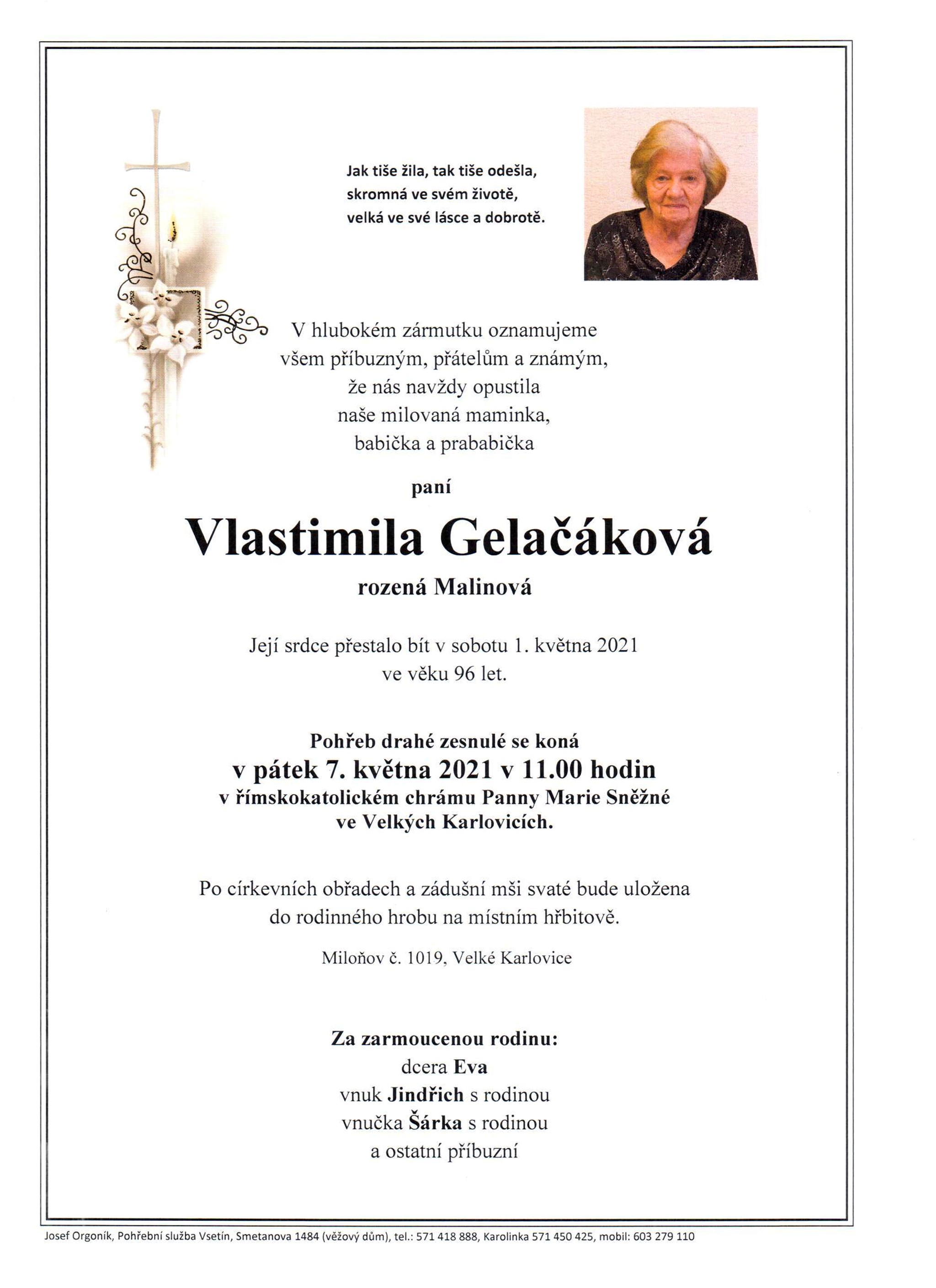 Vlastimila Gelačáková