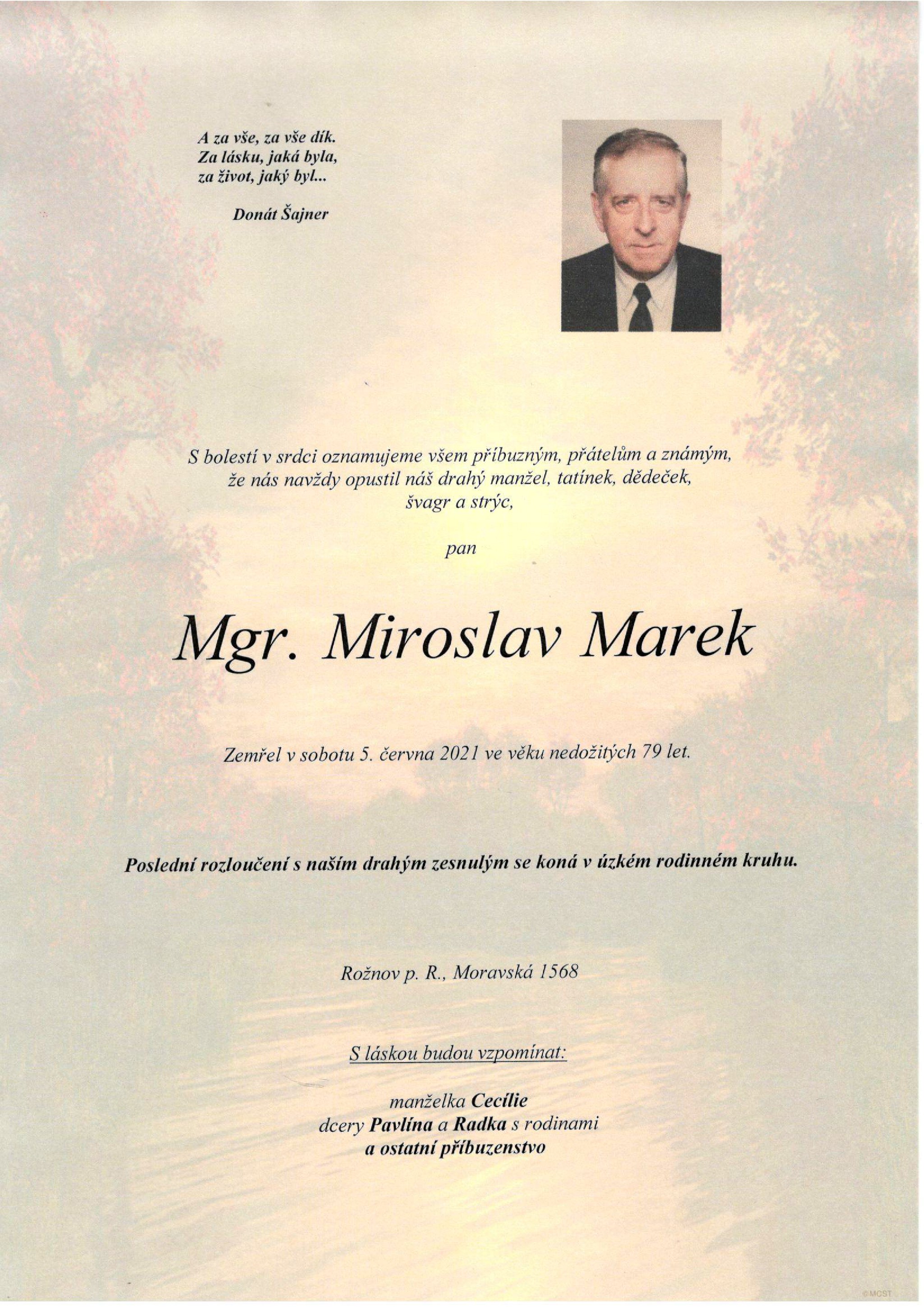 Mgr. Miroslav Marek
