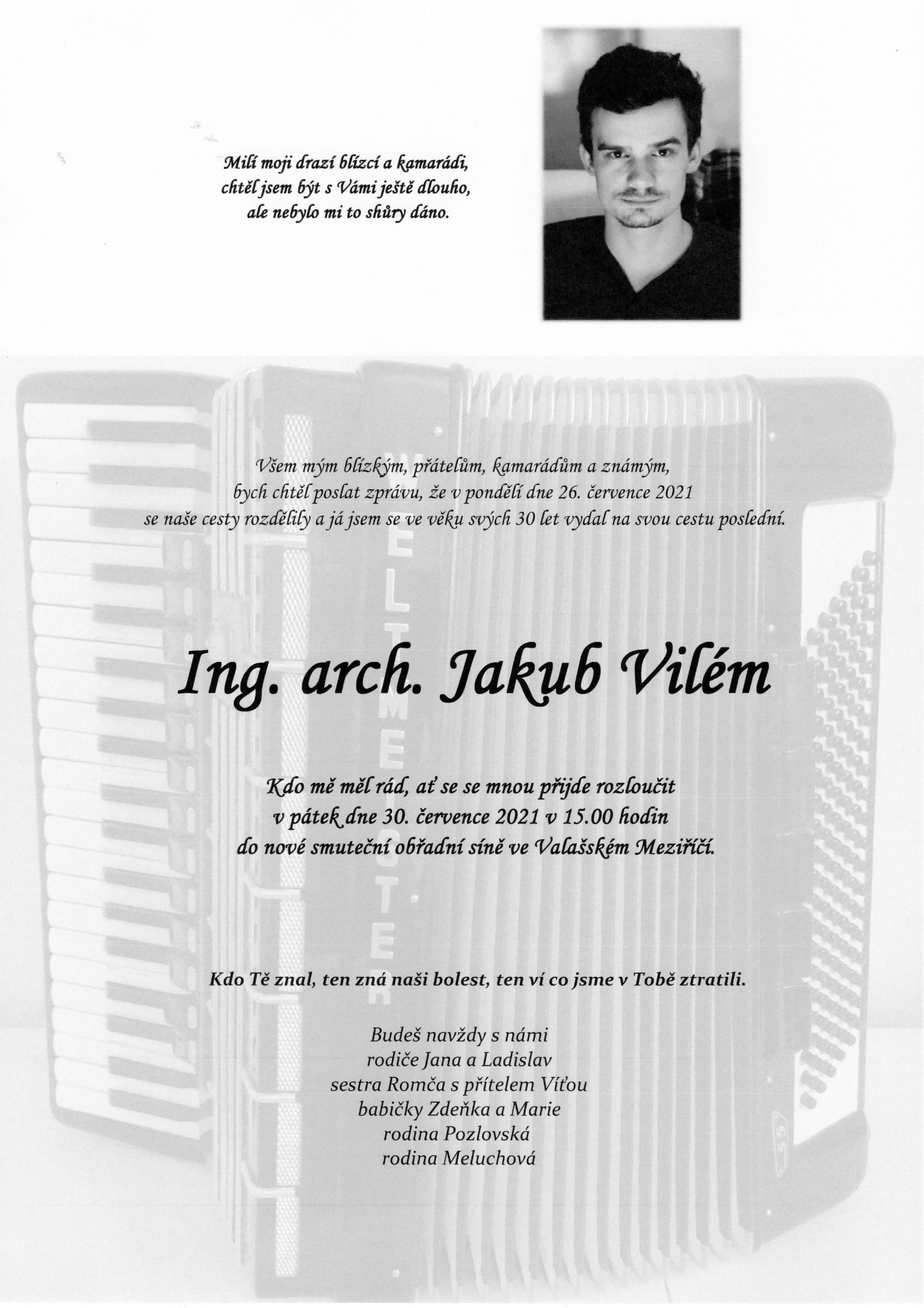 Ing. arch. Jakub Vilém