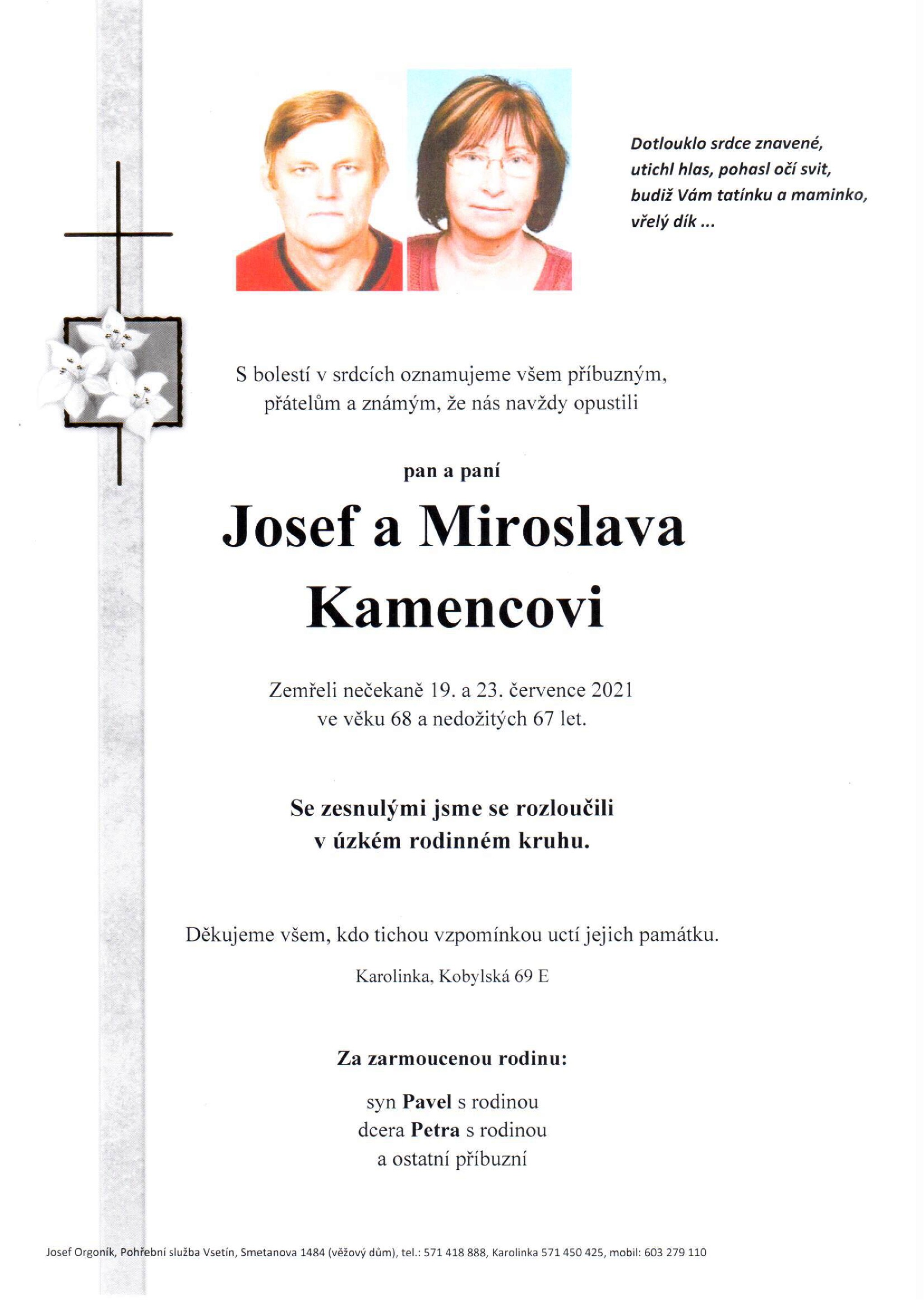 Josef a Miroslava Kamencovi