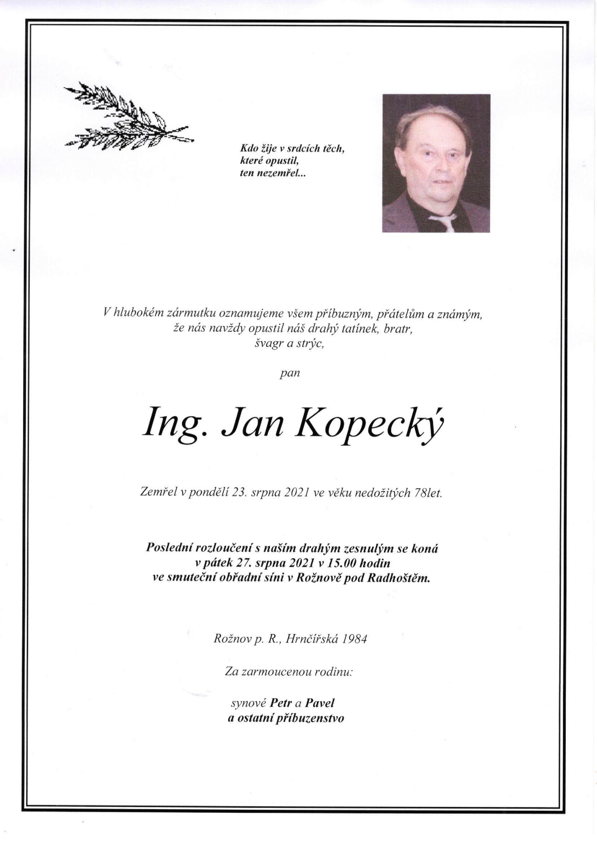 Ing. Jan Kopecký