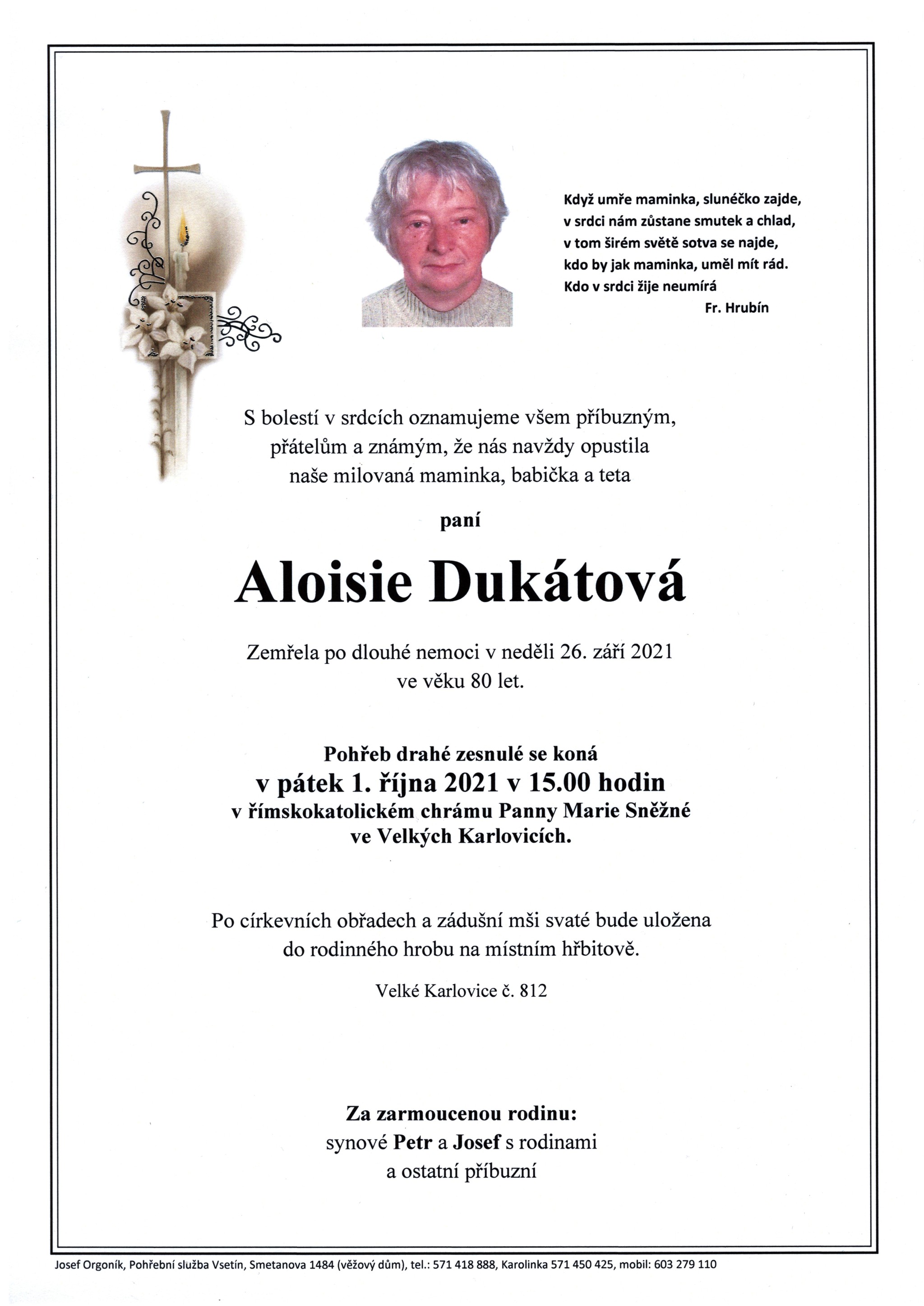 Aloisie Dukátová