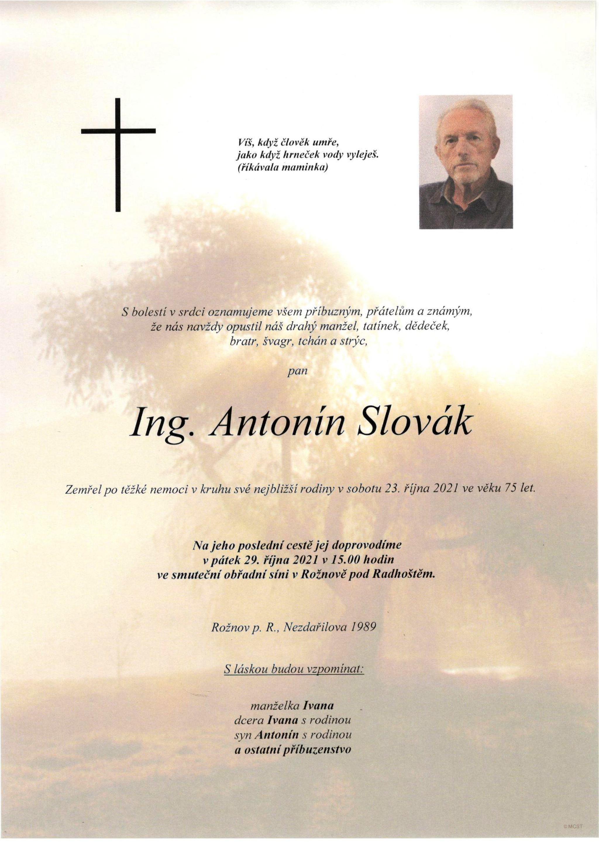 Ing. Antonín Slovák